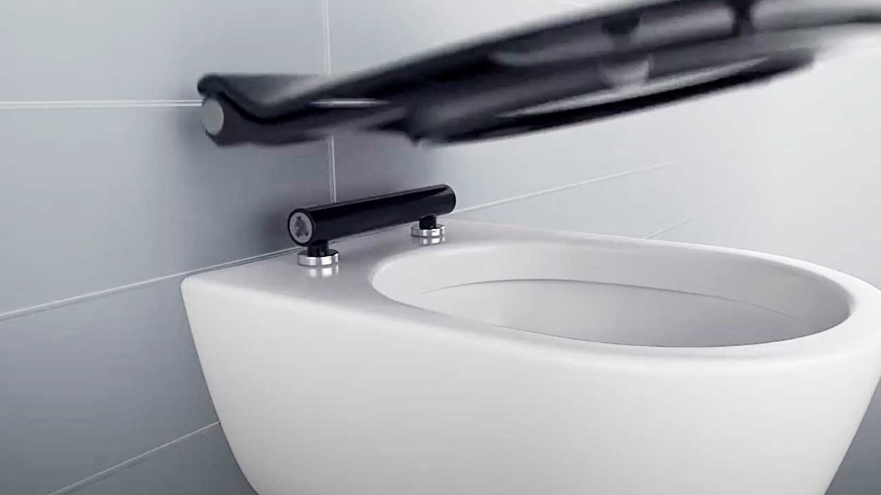 Forkludret absolutte Marquee Toiletsædets funktioner - soft close, lift-off, bakteriehæmmende - Pressalit