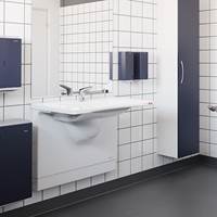Pressalit Comfort D2 Abattant WC avec couvercle uni 50x40x36.8cm avec frein  de chute et déclipsable Polygiène blanc - 1050011-DK3999 